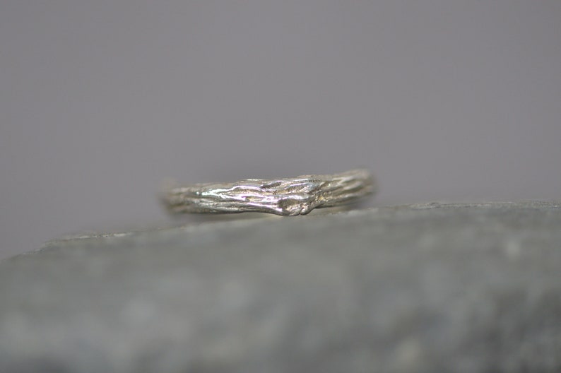 Twig ring Twig ring silver Sterling silver twig ring Handmade silver twig ring Unique wedding band Handmade twig wedding band image 8