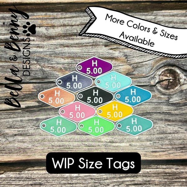 WIP Markers, Tags, Hook Size Markers, Amigurumi Supplies, Crochet, Plushie Supplies, Stitch Markers