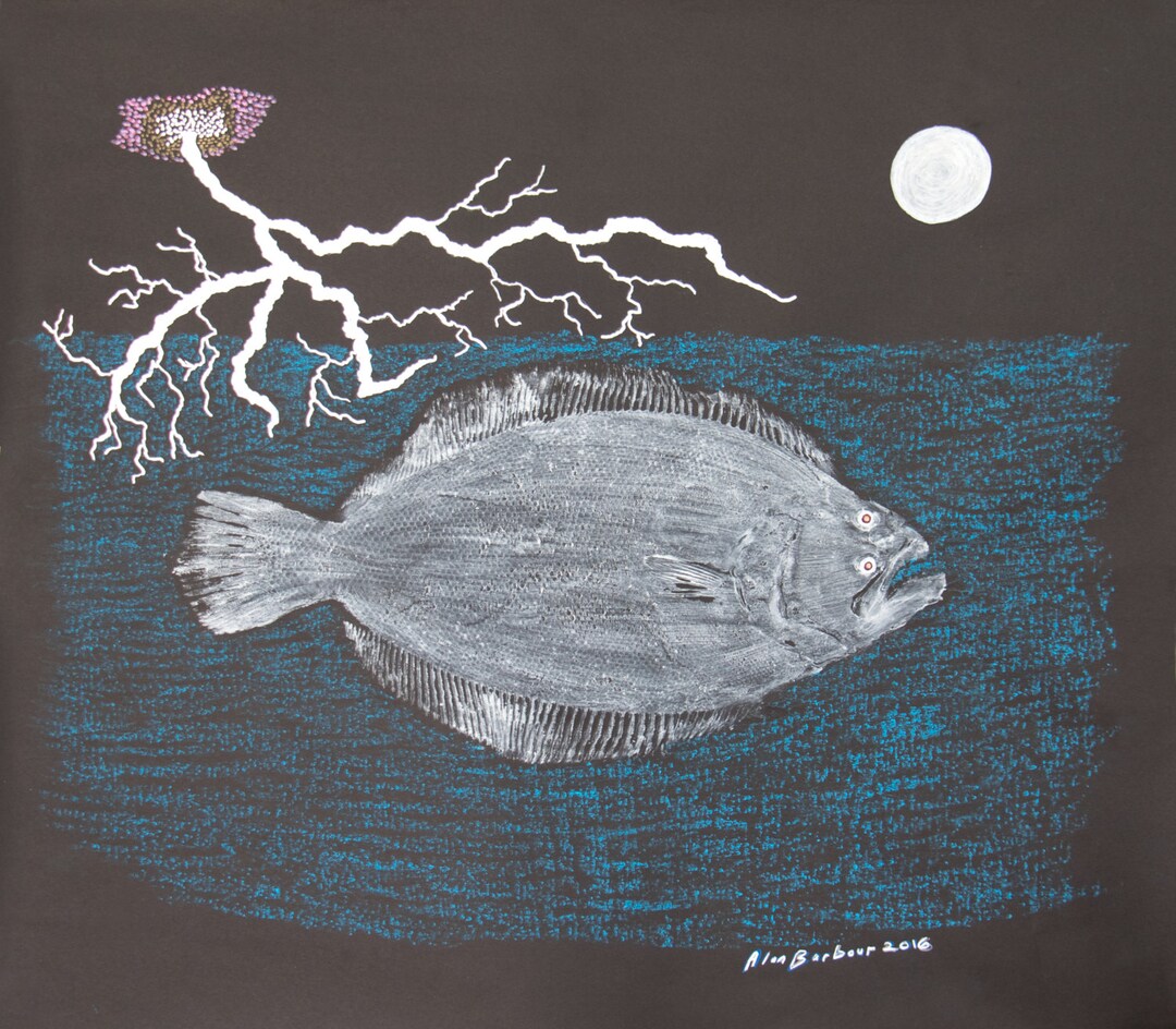 Ghost Flounder Lightning Strike and Moon Etsy