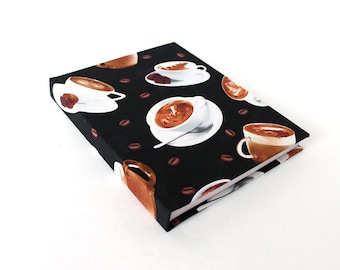 Coffee Lover's Hardcover Journal, Cafe Unlined Travel Notebook, Small Casebound Sketchbook, Diary for Coffee Addicts, Coffee Shop Jotter