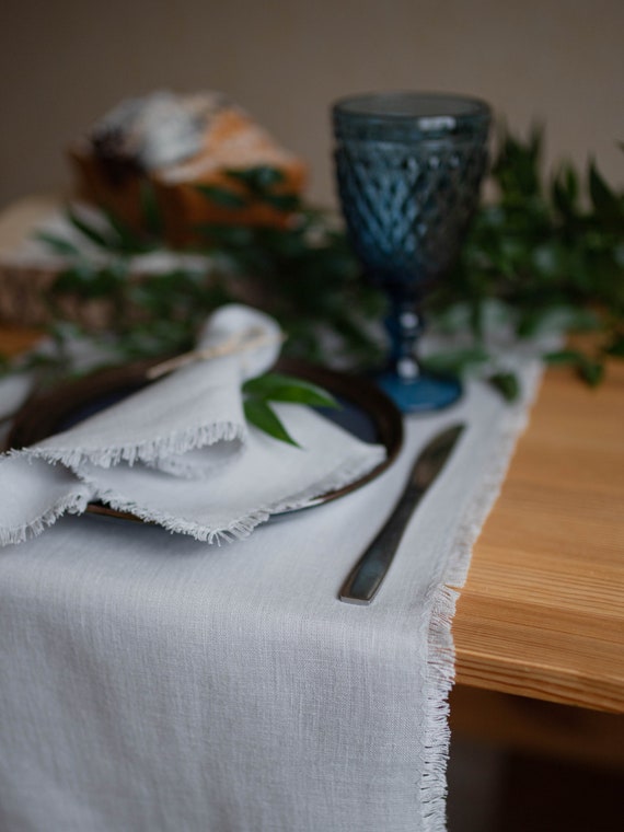 Runner da Tavola in Cotone E Lino con Frange, Runner da Tavola Lavabili per La Cucina, Feste, Feste, Decorazione, Sala da Pranzo (Color : Beige, S