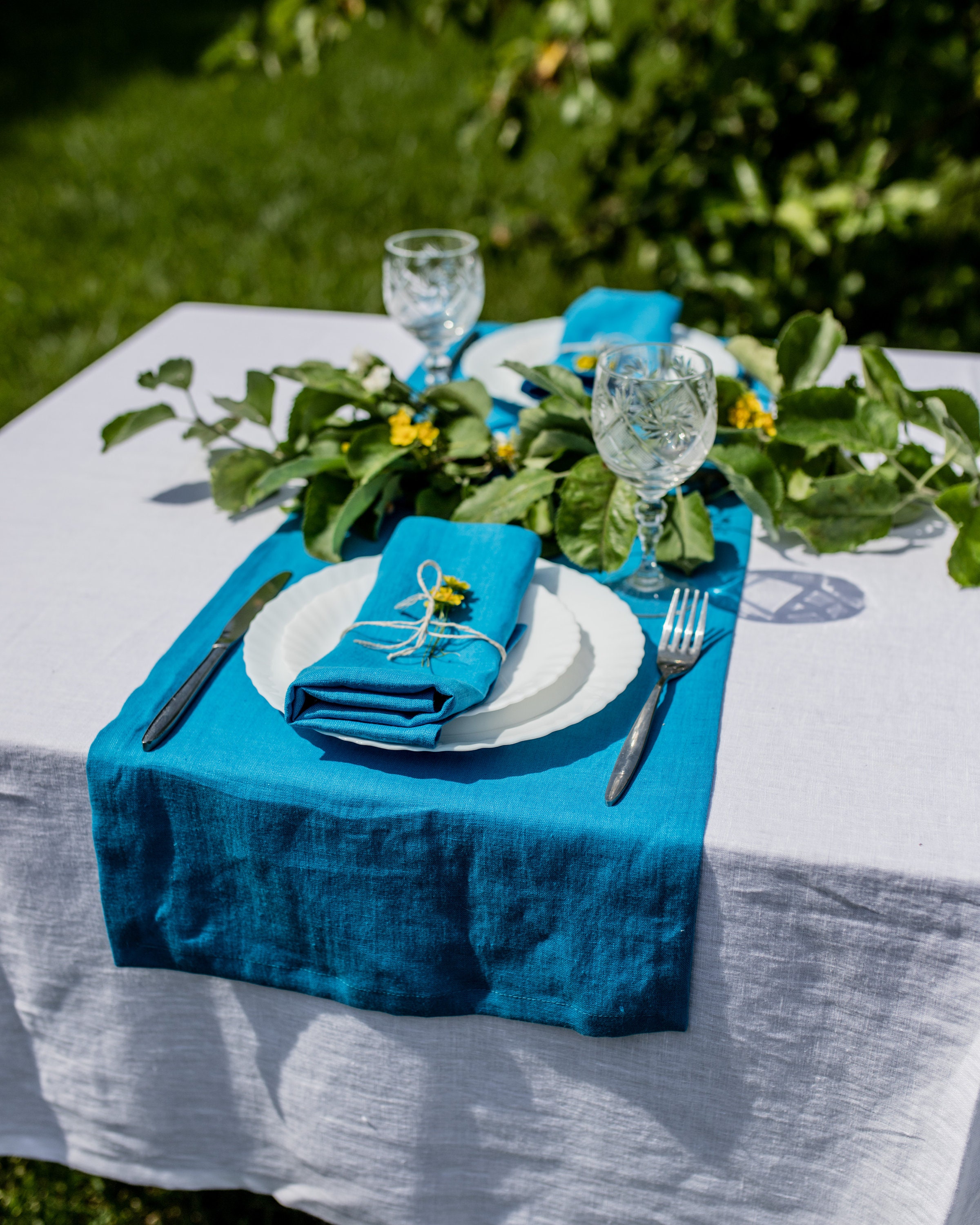 Sky Blue Linen Napkins. Softened Linen Napkin Set. Wedding Napkins. Dinner  Napkins. Cocktail Napkins. Cloth Napkins. Handmade Table Linens 