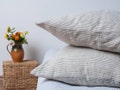 Stone Washed set of 2 STANDARD and sizes 24' 26' 28' 30' striped linen pillow covers flax linens housewares bedroom pillow cases