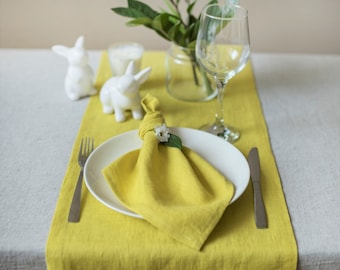 Chartreuse linen table runner, table runner wedding, linen table cloth, rustic linen table runner, linen table topper, wedding table linen