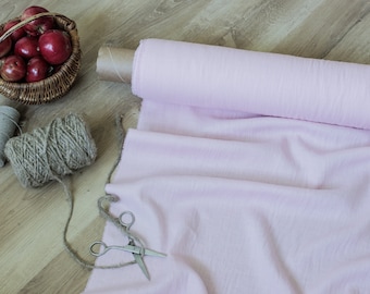 Pink Softened Linen Fabric, Natural Washed Flax for Sewing. Cut-to-Length Linen Fabrics
