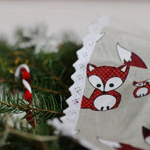 Christmas tree fox decor/Christmas Tree Skirt/Christmas Decoration/Woodland Christmas/Christmas Ornament/Fox Foxes decor/Christmas accents image 8