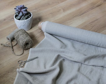 Natural Washed Linen Fabric. 100% Flax for Sewing Crafts. Cut-to-Length Linen Fabrics.
