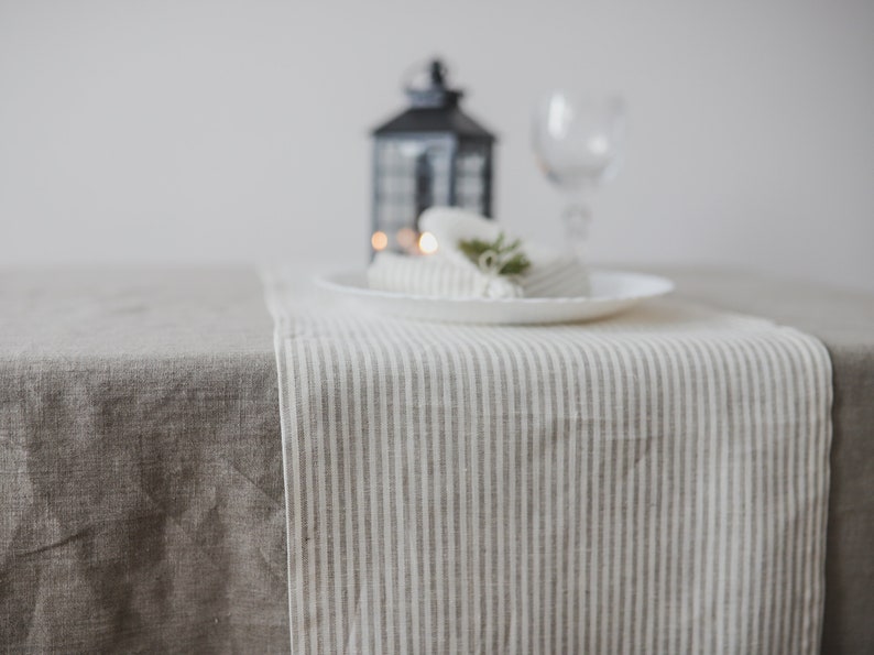 Gray Linen Table Runner Linen Table Cloth Table Runner Etsy