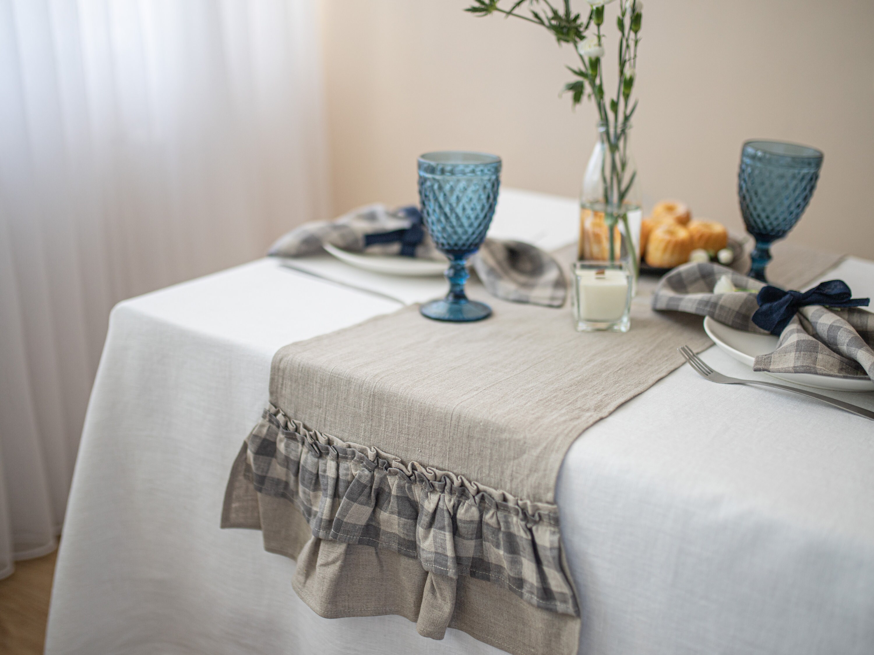 Tropical Beach In Sri Lanka Young Woman Sand Table Runner Placemat