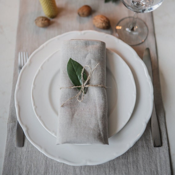 Softened Linen Napkins for Table Setting, Reusable Linen Napkins