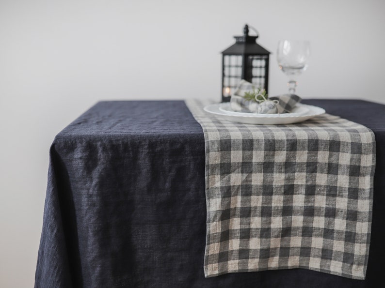 Olive green linen tablecloth, green flax table cloth, Christmas linen tablecloth, square, rectangular tablecloths, green wedding tablecloths image 7