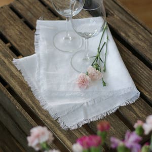 Linen napkins, cloth napkins, sizes 12, 14, 16, 18, 20, soft, washed linen, Wedding napkins, restaurant napkins, table cloth linen 1. White