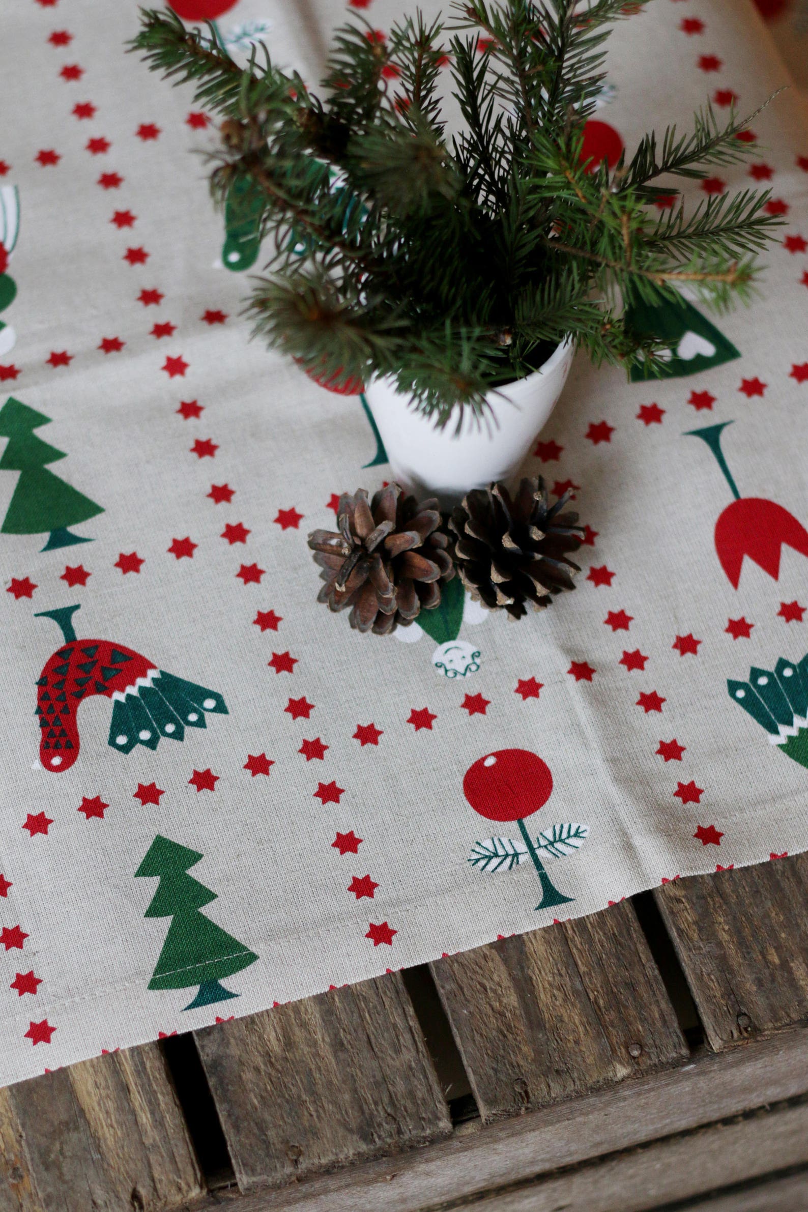 Christmas Tablecloth linen tablecloths Christmas linen table Etsy
