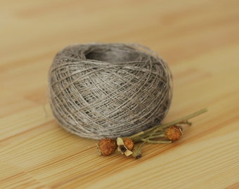 Natural Undyed Linen Yarn, Rustic 3ply for Knitting, Crochet, Weaving, Flax Ball for Handicrafts
