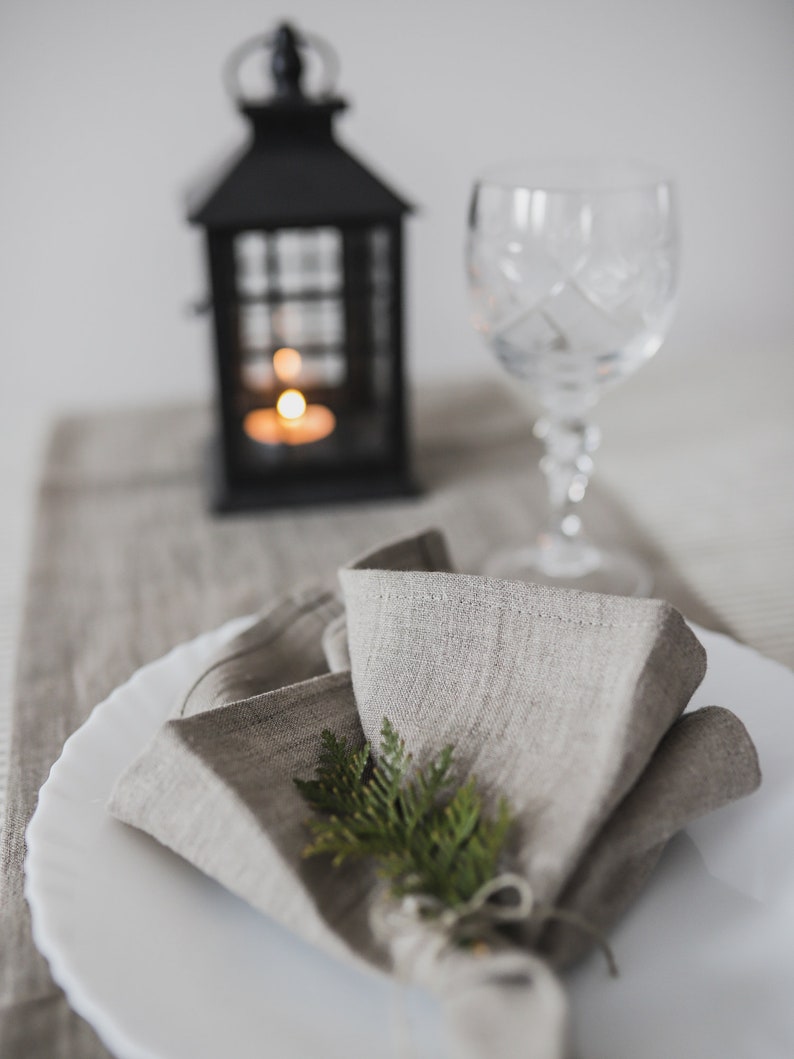 Natural linen cloth napkins, wedding cloth napkins, table linens wedding, washed linen napkin, table cloth napkin, rustic dinner napkins image 3