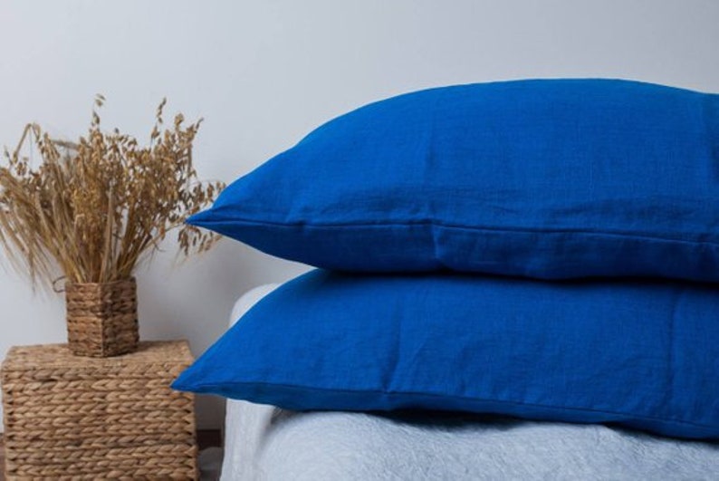 Set 2 Gray white striped linen pillow shams linen pillows Etsy