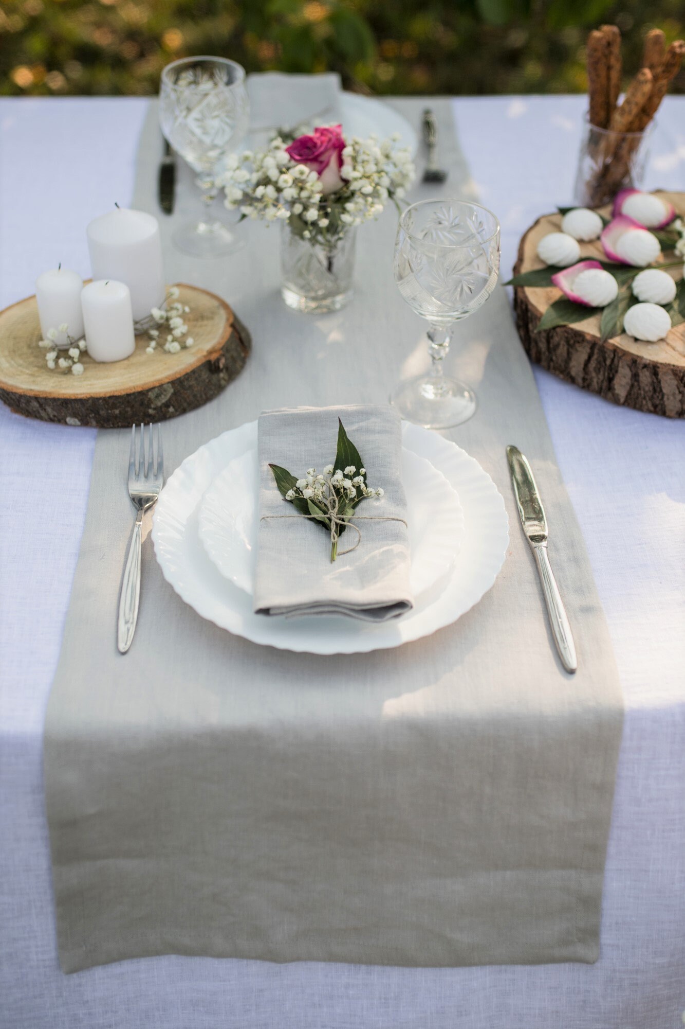 Home Table Decor-linen Napkins Set of 6 Napkins tablecloth -    Décoration de table romantique, Table romantique, Decoration table mariage