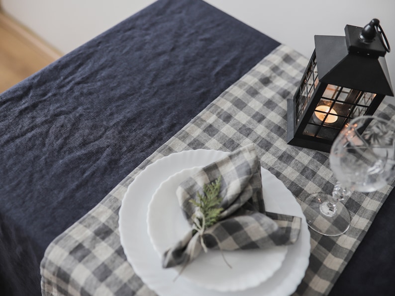 Gray Linen Table Runner Linen Table Cloth Table Runner Etsy