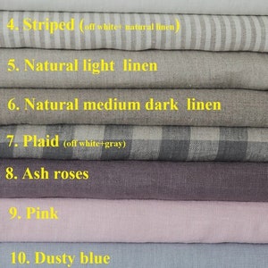 Gray, white, striped linen pillow case, natural bed linen, soft pillowcase, rustic pillowcase, standard pillow case, natural pillowcase, image 2