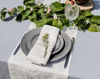 Wedding Table Cloth Napkins, Off White Linen Napkins, Washed Linen Dinner Cloth Napkin, Linen Table Cloths, Eco Friendly Restaurant Napkin