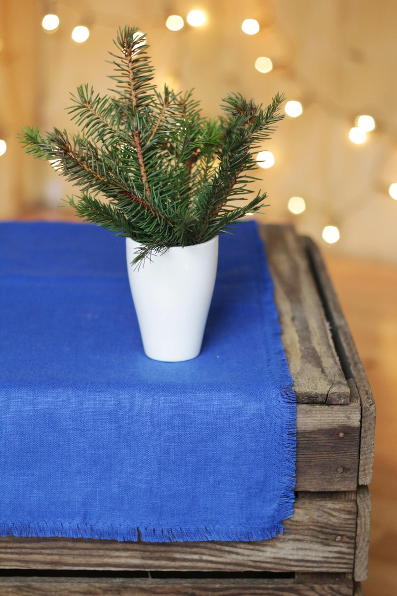 TABLE Runner, table cloth, linen tablecloths, wedding table cloth, gray, white linen table cloth, soft linen, washed table cloth, linens Royal blue