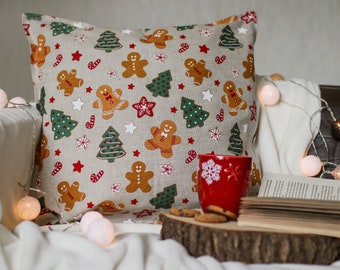 Christmas throw pillow cover, Christmas Accent Pillows, Christmas throw pillowcase, Christmas sofa pillow, Christmas home Indoor decoration