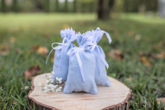 Set 10 sacchetti regalo di nozze blu polveroso, set bomboniere