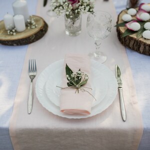 Marinblå linnelöpare, linneduk, bröllopslöpare, mörkblå löpare, linneduk, kökslöpare 5. Blush pink