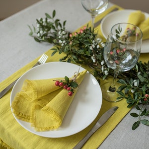 Christmas table napkins: party napkins, gray linen napkins, fringed napkins, cloth napkins, Christmas gift, kitchen napkins, Wedding napkins image 7
