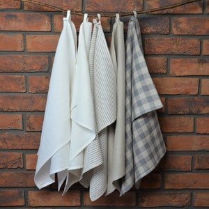 Natural dish towel. Linen tea towel. Soft, washed linen kitchen towel. Kitchen hand towel.