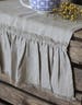 TABLE RUNNER, shabby chic ruffled table runner, Wedding linen table runner, fringed table runner, linen table cloth, washed table runner 