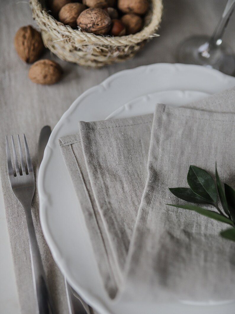 Set Burnt Orange Linen Wedding Napkins Cloth Wedding Napkins Etsy