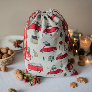 Pochette cadeau de Noël, sacs d'emballage de Noël, sac de friandises de Noël, sac cadeau de Noël, sacs cadeaux en tissu, sac de Noël, sac de bonbons de Noël