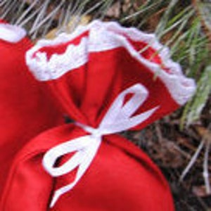 Christmas natural linen gift bag, christmas sack, christmas favor bag, christmas decor, christmas favor, christmas pouch, party favor bag image 5