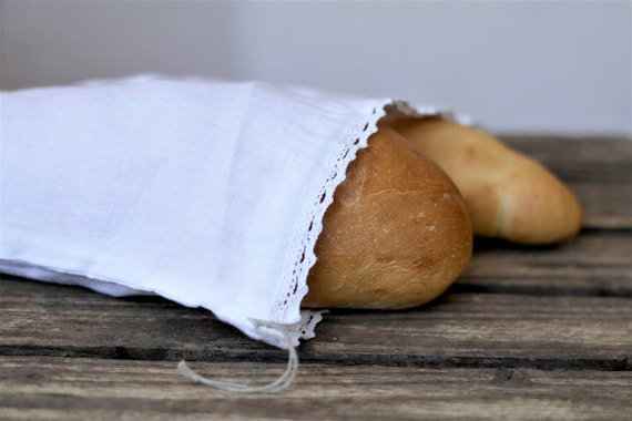 Sac à Pain En Lin Écologique - Avec Cordon De Serrage - Rangement Pain Maison