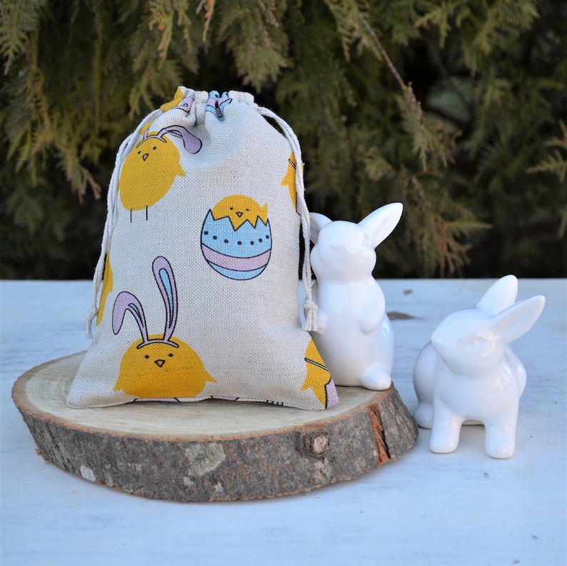 Easter Gift Bags Easter Treat Bag Linen Gift Bag Easter Etsy