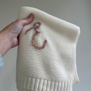 Personalized Knit Swaddle | Monogrammed Hand Embroidered Swaddle Blankets | Custom Baby Name Swaddle | Nursery Decor | Baby Gift
