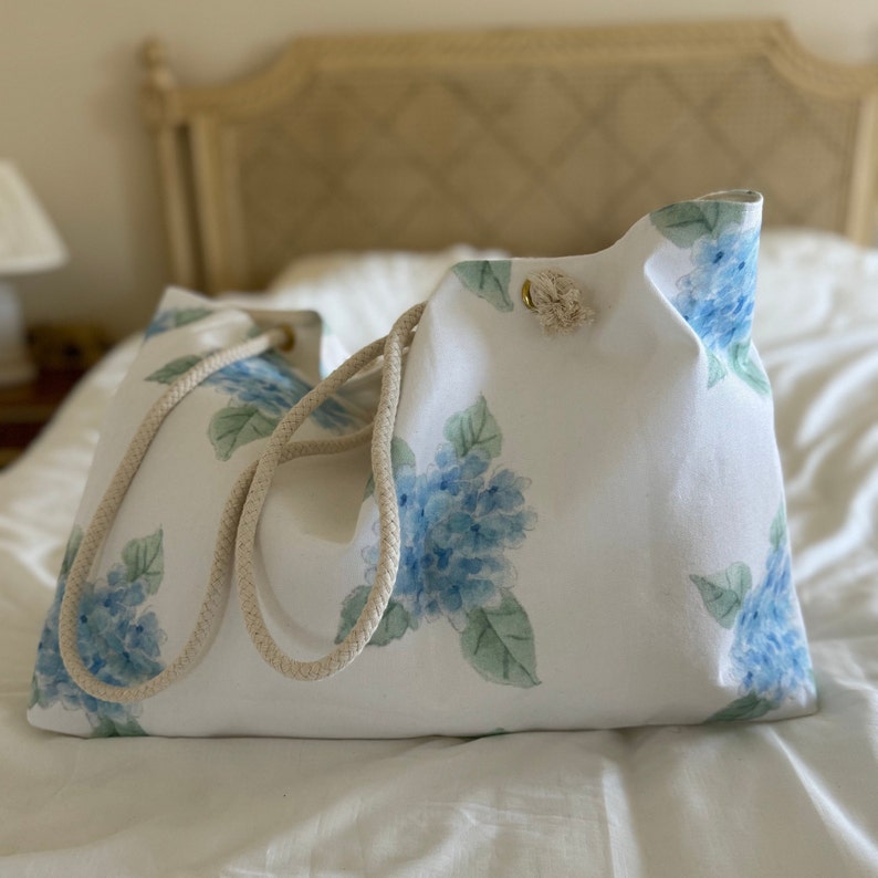 Floral Weekender Bag, Oversized Tote Bag, Mothers Day Gifts, Cute Overnight Bag for Her, Travel Bag, Hospital Bag, Coastal Canvas Bag image 2