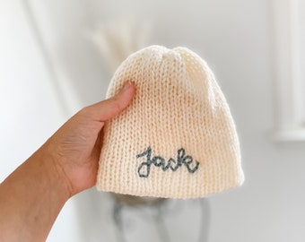 Personalized Newborn Hat || Monogramed Baby Beanie