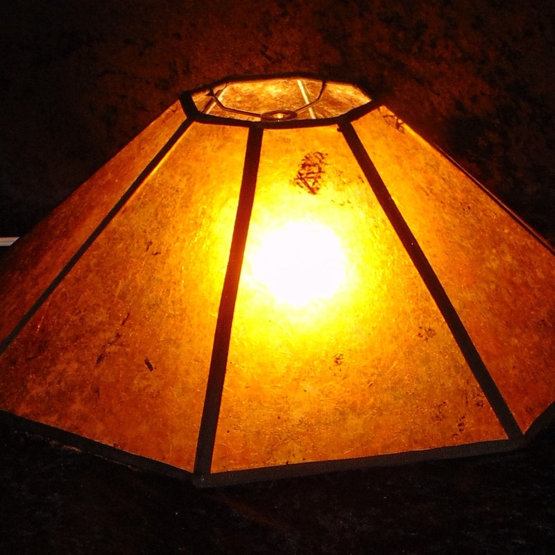 Lamp Shade Mica Amber Octagon 18 X 8 Tall Odista Com Lamp Shade Mica Amber Octagon 18 X 8, Make Mica Lamp Shades