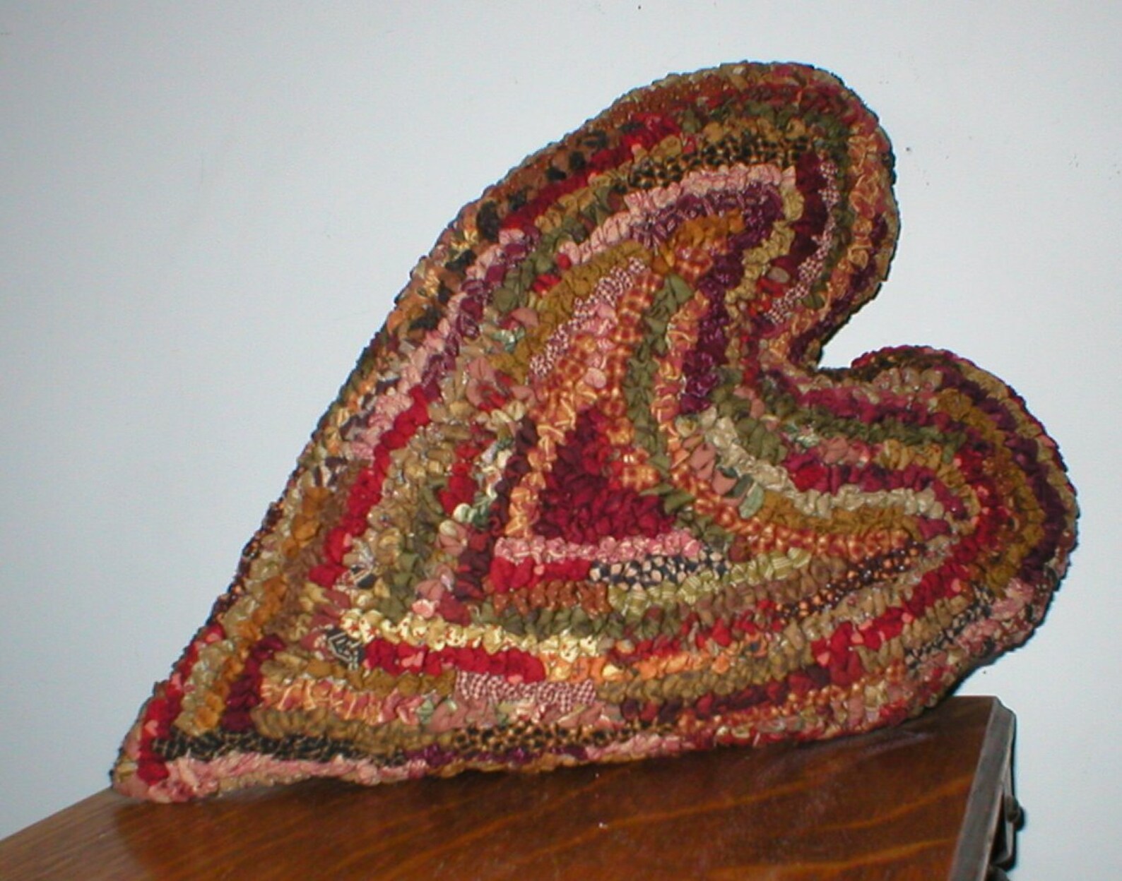 Hooked Rag Heart Pillow Bostonbackbay Hooked Rug Rag Heart - Etsy