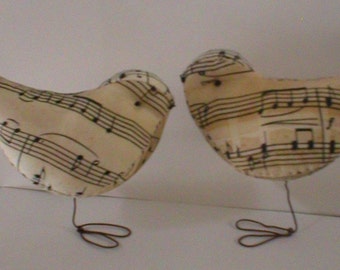 Music Love Birds Ornaments / Cake Toppers  Bostonbackbay Music Birds