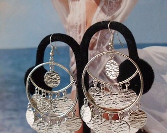 Jewelry Silver Disk Chandelier Earrings Bostonbackbay Earrings Jewelry