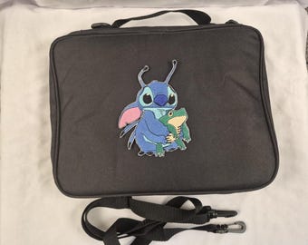 New Embroidery no Lilo STITCH Holds Pet Frog Pin Book Bag LARGE for Disney Trading Pin Collections