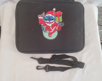 New Embroidery no Lilo STITCH Santa Christmas Presents Pin Book Bag Large for Disney Pin Collections holds about 300 Hidden Mickey pins