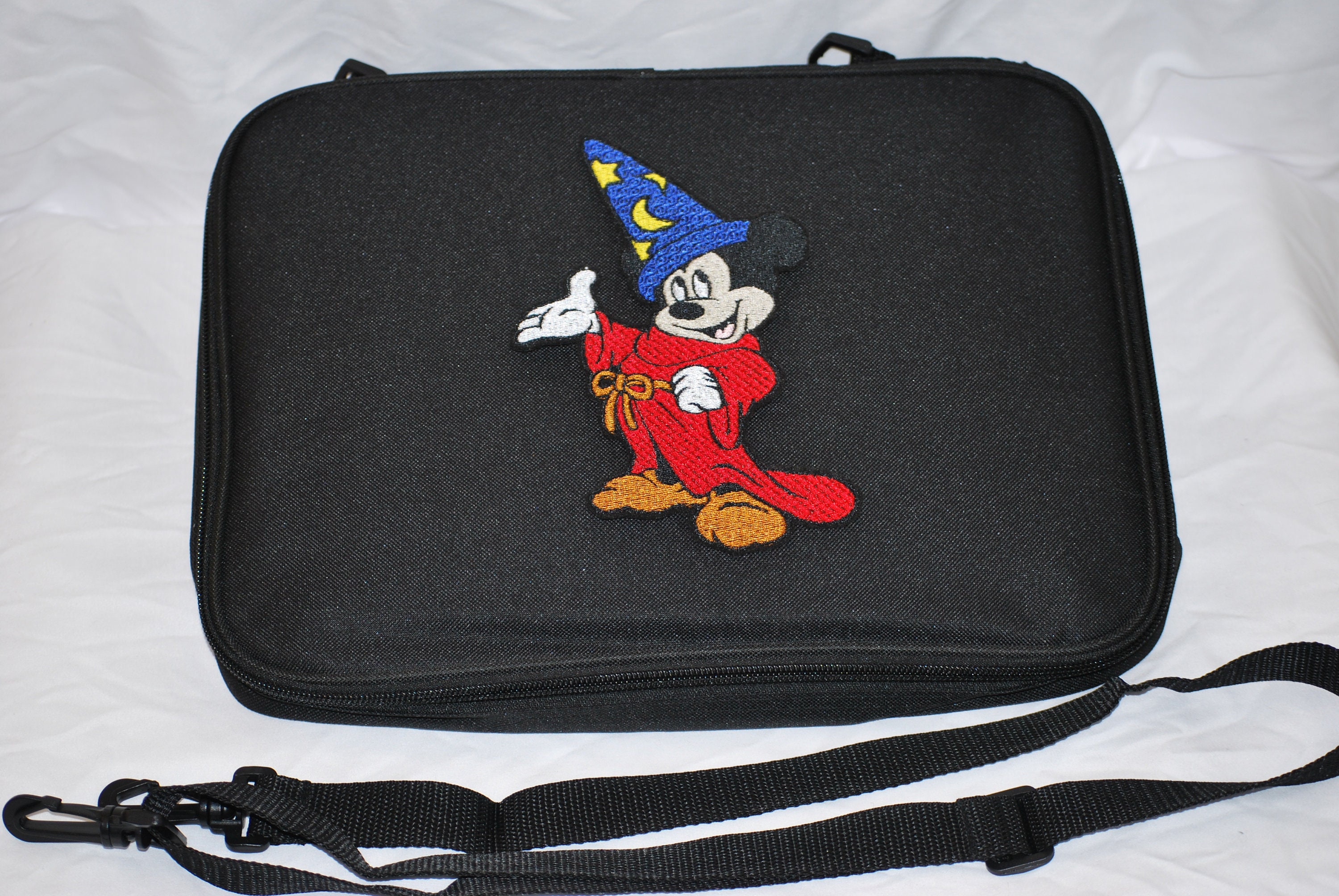 NEW Embroidery Steamboat Willie Aka Mickey Mouse Pin Trading Book Bag Large  for Disney Pin Collections Holds About 300 Pins FREE SHIP 