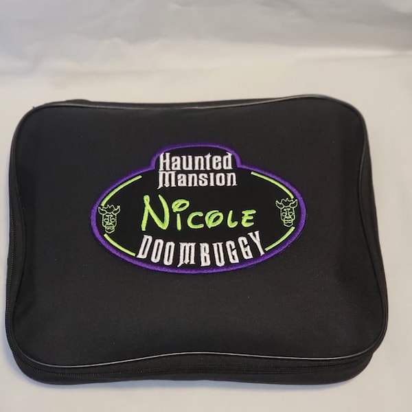 NEW Haunted Mansion Doombuggy Customized NAME Tag Pin Trading Book Bag Large for Disney Pin Collection Holds 300 Hidden Mickey pins