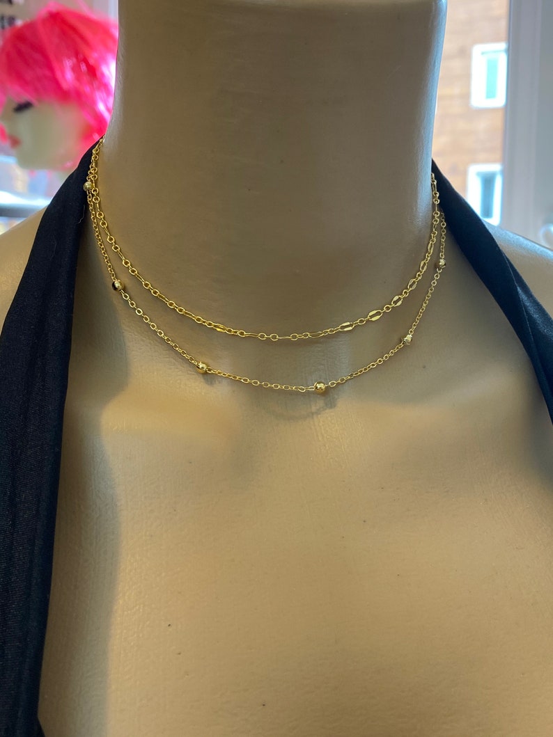 Minimalist jewelry Gift idea Choker Chain Necklacei Simple Chain Necklace Gold Chain Necklace Necklace Set