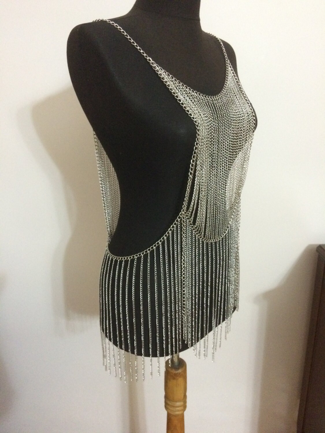 Silver Chain Dress Double Layered Chain Dress Dress Body | Etsy