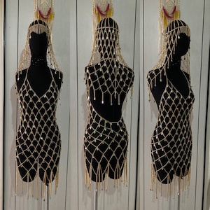 Silber Sparkly Chain Dress & Head Dress, Bild 7